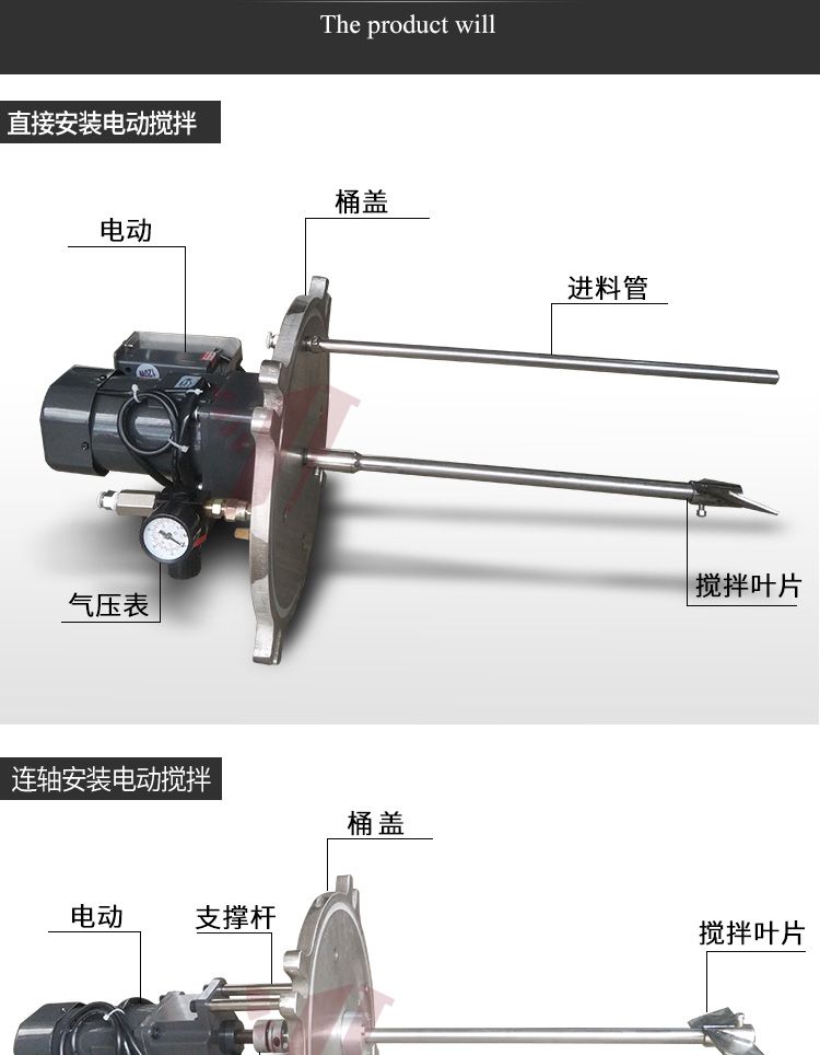 直接安装电动搅拌